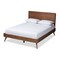 Baxton Studio Zenon Mid-Century Walnut Brown Finished Wood Full Size Platform Bed 156-9407-9419 - alternate 1